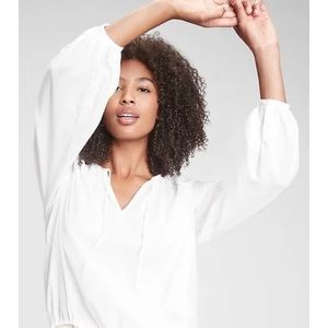 Gap White V Neck Tie Top